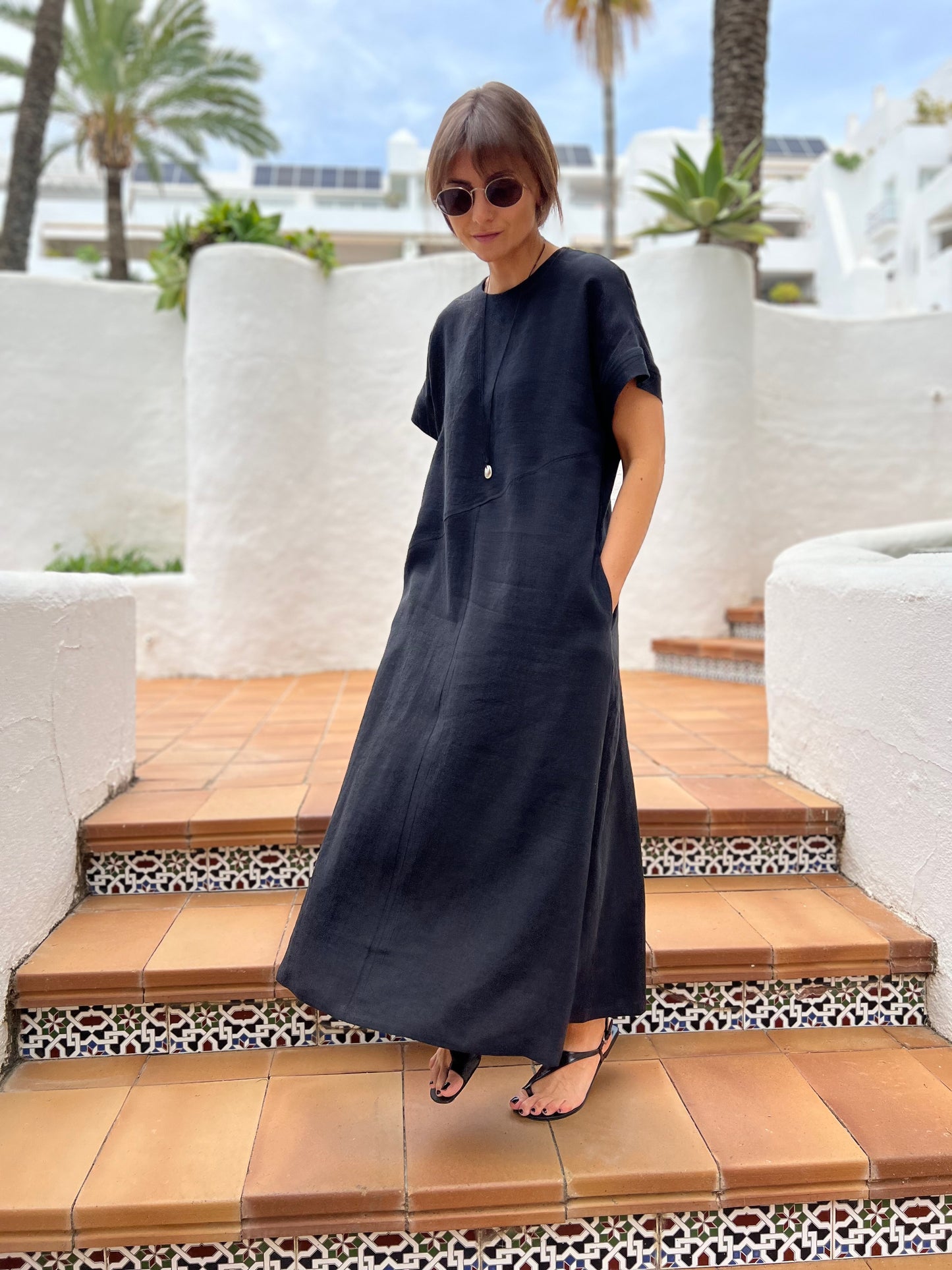 athens linen dress