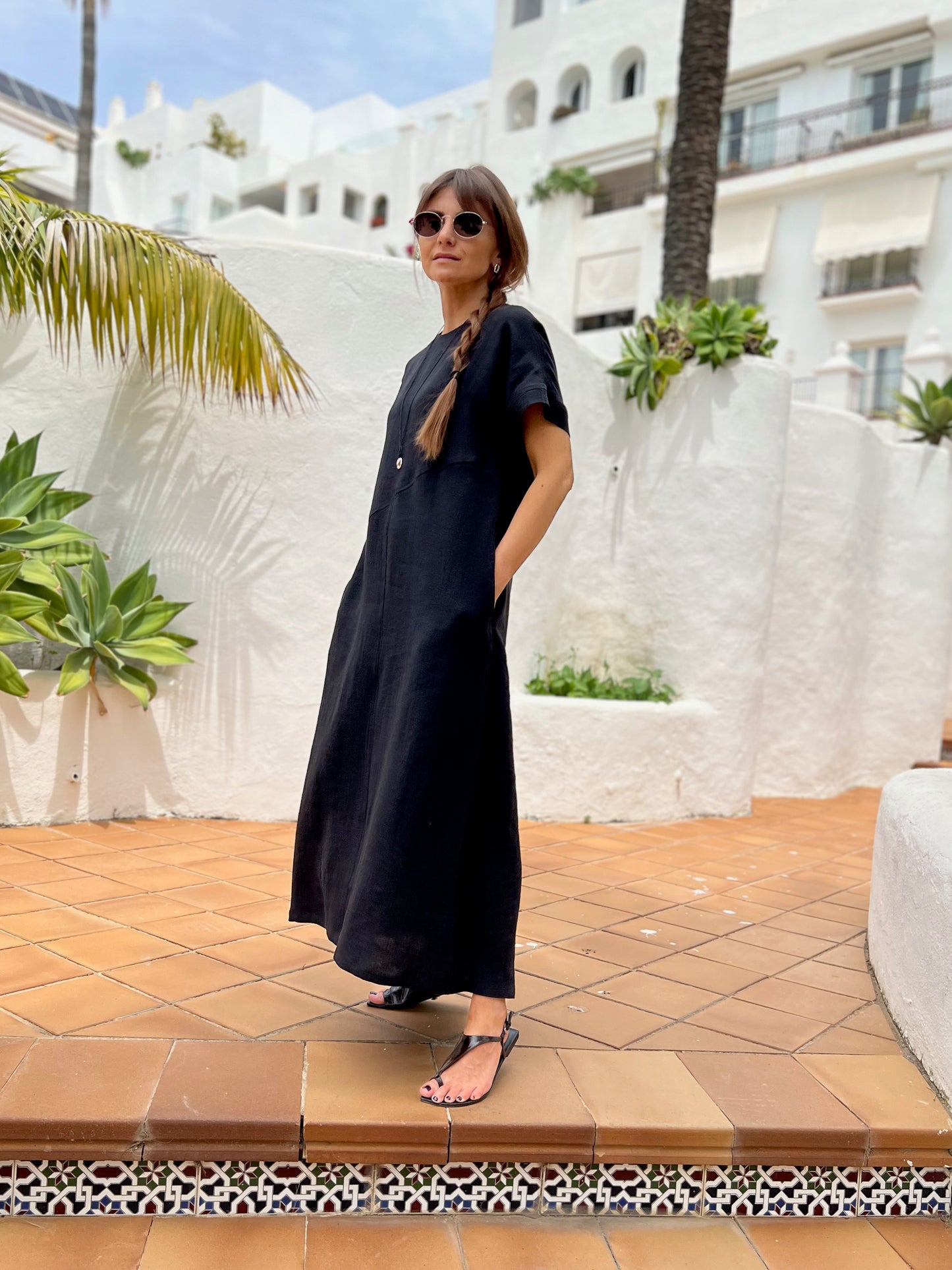 athens linen dress